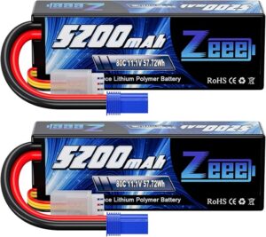 1. Zeee 11.1V 80C 5200mAh 3S Lipo Battery with EC5 Connector