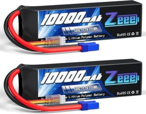 5. Zeee 3S Lipo Battery 10000mAh 11.1V 120C with EC5 Connector